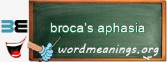 WordMeaning blackboard for broca's aphasia